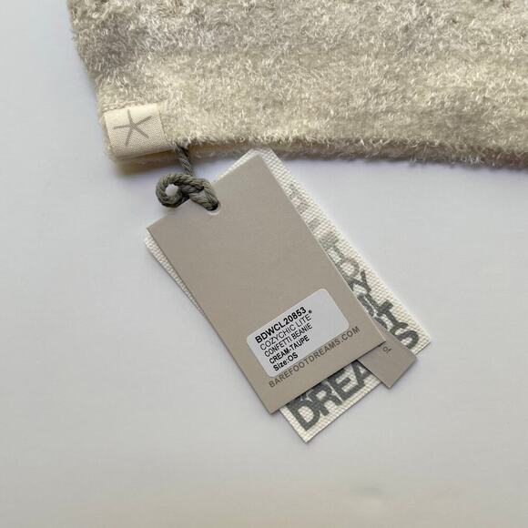 Barefoot Dreams Confetti Beanie Hat Cozychic Lite Cream Taupe NEW - Picture 2 of 4